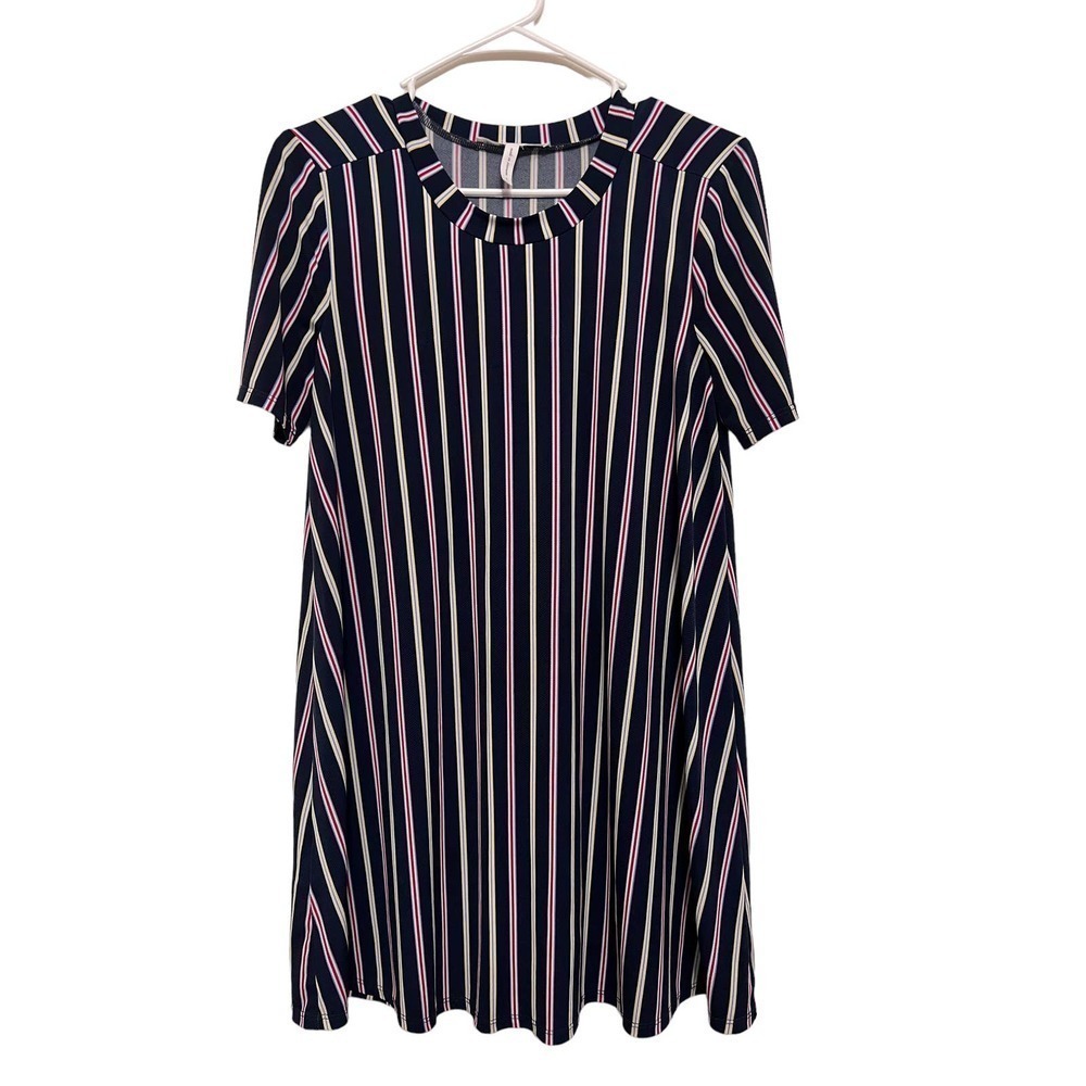 BCBGeneration Navy Stripe Shirt Mini Dress Small